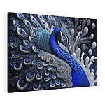 Wandbilder Blauer und silberner Pfau