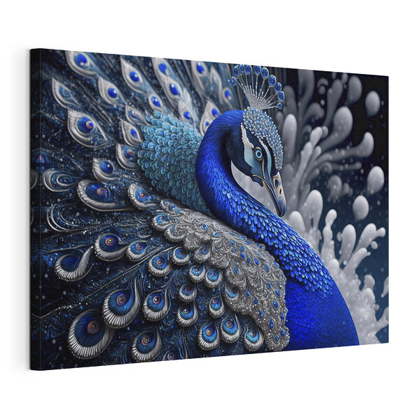 Blauer und silberner Pfau Wandbilder Blauer und silberner Pfau