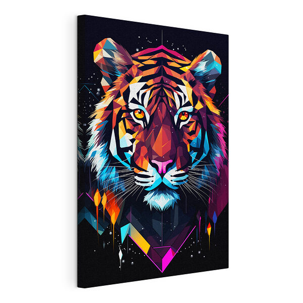 Bunter Tiger mit weißen Schnurrhaaren Wandbilder Bunter Tiger mit weißen Schnurrhaaren