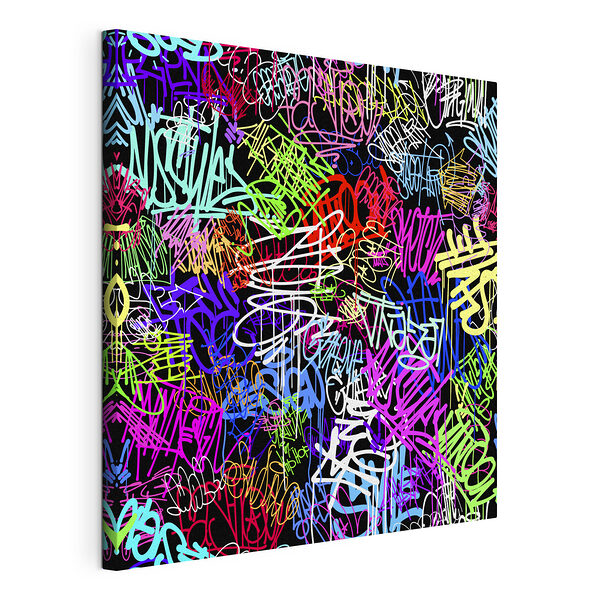 Wandbilder Wandbilder Bunte Linien auf schwarzem Hintergrund (Artikelnummer: s37150)