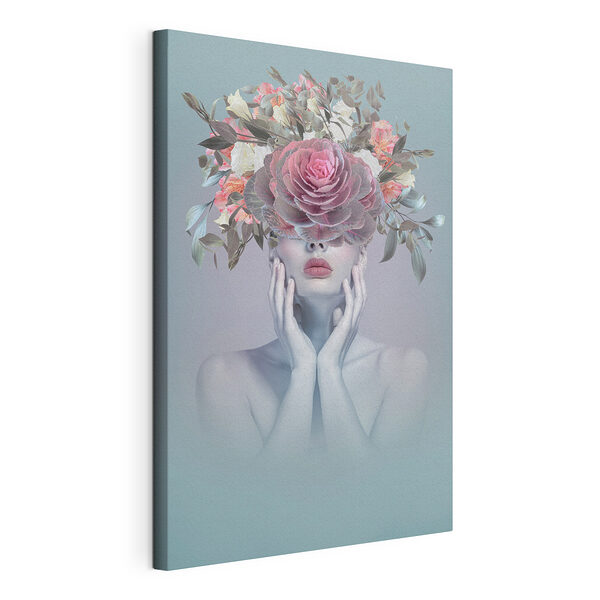 Wandbilder Frau mit Blumen auf dem Kopf