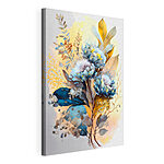Wandbilder Abstrakte florale Kunst mit blauen Farbtönen