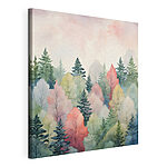 Wandbilder Bunter Wald in Aquarellfarben dargestellt