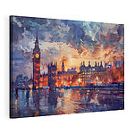 Wandbilder Big Ben in der Abenddämmerung, Aquarellszene