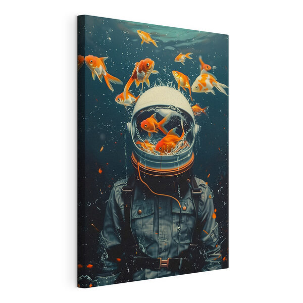 Wandbilder Wandbilder Helm-Aquarium mit schwimmenden Fischen (Artikelnummer: s39041)