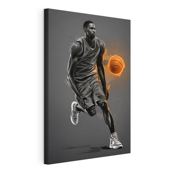 Wandbilder Basketballspieler mit einem Ball