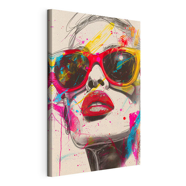 Frau mit Sonnenbrille und Lippen Wandbilder Frau mit Sonnenbrille und Lippen