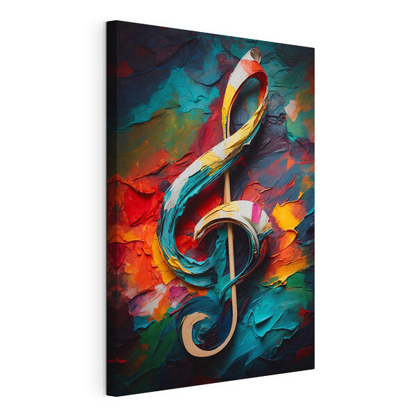 Bunt bemalter Violinschlüssel Wandbilder Bunt bemalter Violinschlüssel