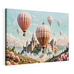 Wandbilder Schloss mit Heißluftballons