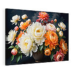 Wandbilder Vase mit Blumen und bewölktem Himmel