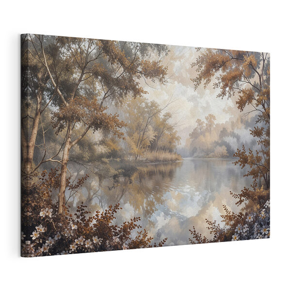 Fluss mit Bäumen und Sträuchern Wandbilder Fluss mit Bäumen und Sträuchern