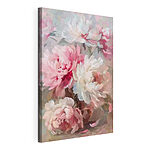 Wandbilder Gemälde mit rosa und weißen Blumen
