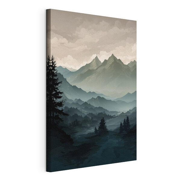 Wandbilder Landschaft mit Bergen und Bäumen