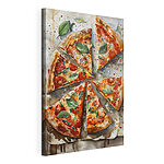 Wandbilder Pizza mit Tomaten und Basilikum