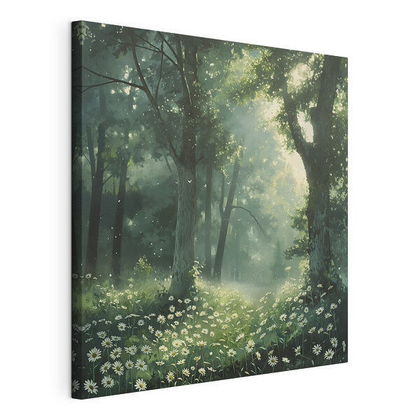 Wald mit Bäumen und Blumen Wandbilder Wald mit Bäumen und Blumen