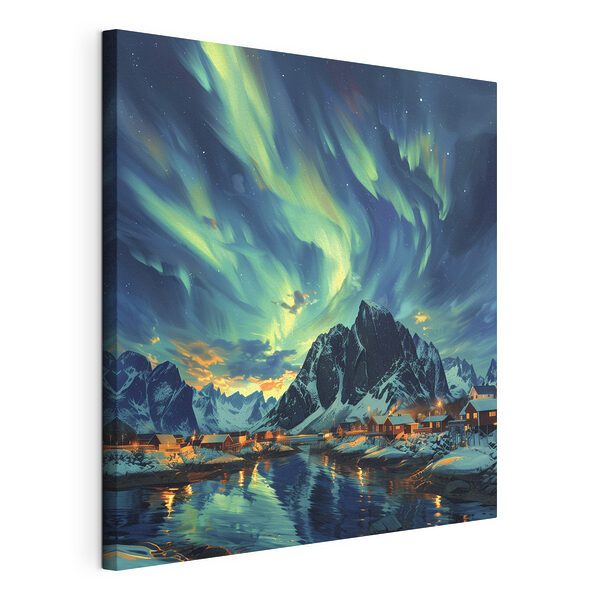 Wandbilder Landschaft mit einem See und Häusern im Schnee (Artikelnummer: s40299) Wandbilder Wandbilder Landschaft mit einem See und Häusern im Schnee (Artikelnummer: s40299)