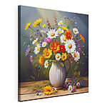 Wandbilder Gemälde einer Vase mit Blumen