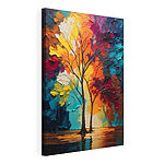 Wandbilder Canvas prints Painting of trees with colorful leaves