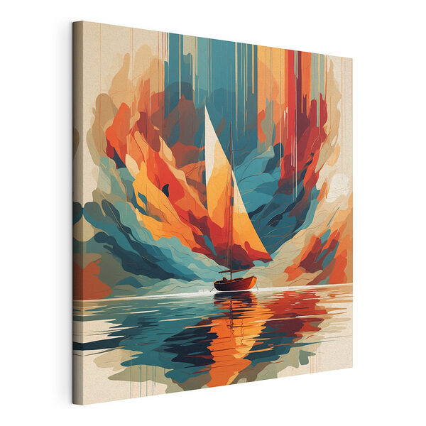 Wandbilder Canvas prints Sailboat on water with colorful clouds (Artikelnummer: s40462) Wandbilder Wandbilder Canvas prints Sailboat on water with colorful clouds (Artikelnummer: s40462)