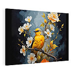 Wandbilder Vogel auf einem Zweig mit Blumen