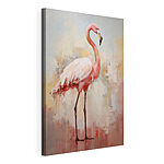 Wandbilder Gemälde eines rosa Flamingos