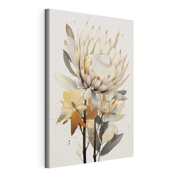 Wandbilder Wandbilder Blume mit Blättern und einer weißen Blüte (Artikelnummer: s40817)