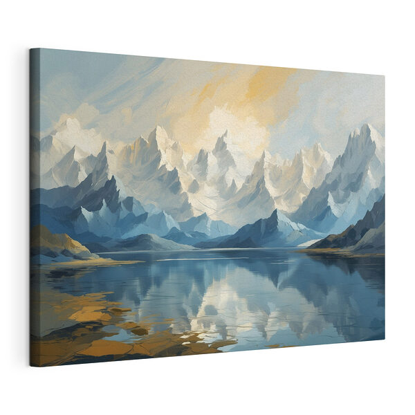 Wandbilder See mit Bergen und Wolken