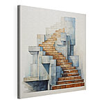 Wandbilder Aquarell einer Treppe