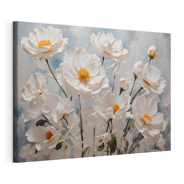 Wandbilder Gruppe von weißen Blumen