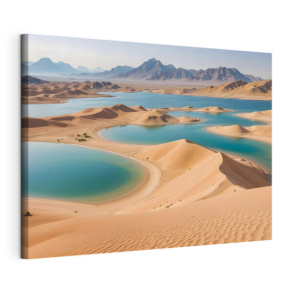 Wüste mit Wasser und Bergen im Hintergrund Wandbilder Wüste mit Wasser und Bergen im Hintergrund