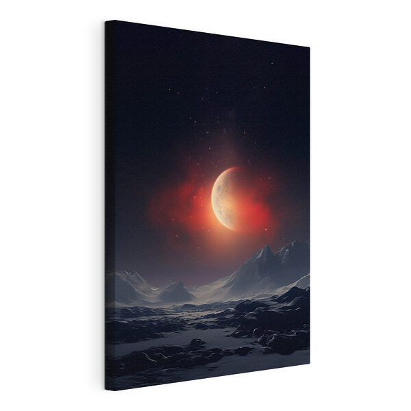 Mond am Himmel über den Bergen Wandbilder Mond am Himmel über den Bergen