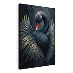 Wandbilder Schwarzer Schwan mit rotem Schnabel