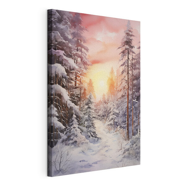 Aquarellmalerei eines verschneiten Waldes Wandbilder Aquarellmalerei eines verschneiten Waldes