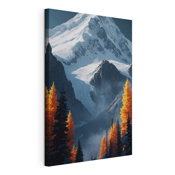 Verschneiter Berg mit Bäumen und Schnee Wandbilder Verschneiter Berg mit Bäumen und Schnee