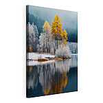 Wandbilder See mit Bäumen und Schnee
