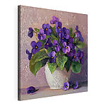 Wandbilder Topf mit lila Blumen