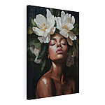 Wandbilder Frau mit Blumen im Haar