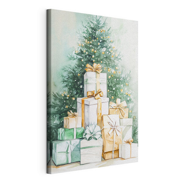 Aquarell von Geschenken unter einem Baum Wandbilder Aquarell von Geschenken unter einem Baum