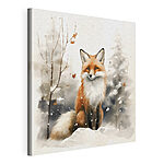 Wandbilder Fuchs im Schnee sitzend
