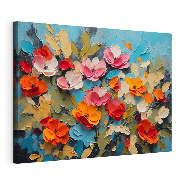 Wandbilder Malerei von Blumen auf einer blauen Fläche (Artikelnummer: s42255) Wandbilder Wandbilder Malerei von Blumen auf einer blauen Fläche (Artikelnummer: s42255)
