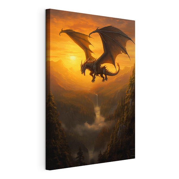 Drache fliegt über ein Tal Wandbilder Drache fliegt über ein Tal