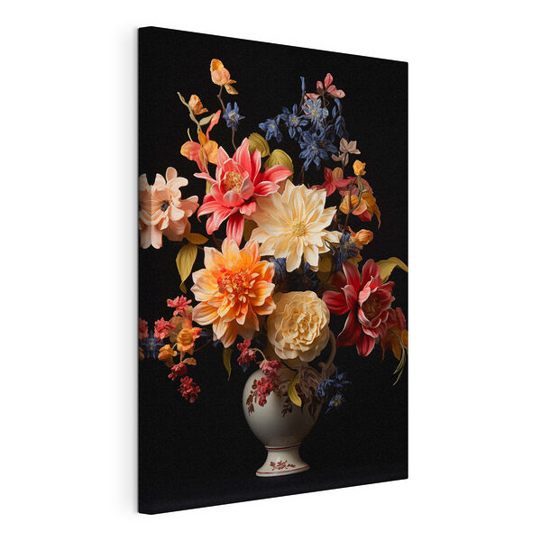 Wandbilder Wandbilder Vase mit Blumen auf schwarzem Hintergrund (Artikelnummer: s42292)