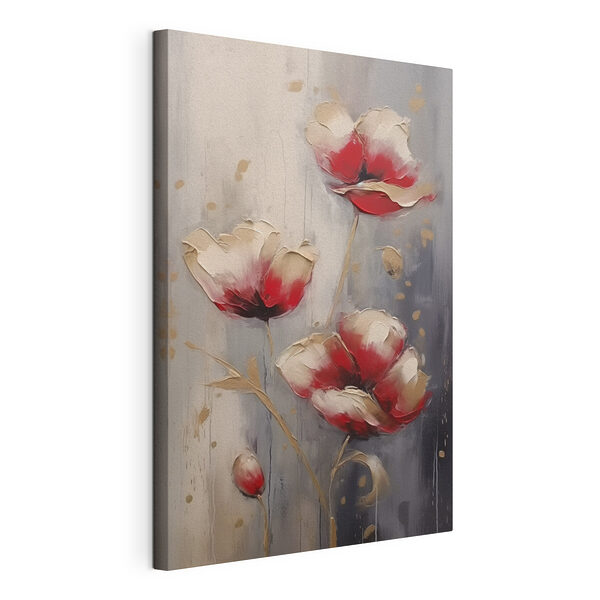 Wandbilder Wandbilder Gemälde mit Blumen auf grauem Hintergrund (Artikelnummer: s42346)