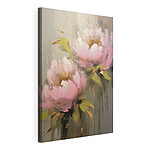 Wandbilder Gemälde mit rosa Blumen