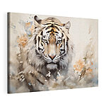 Wandbilder Tiger mit Blumen im Hintergrund