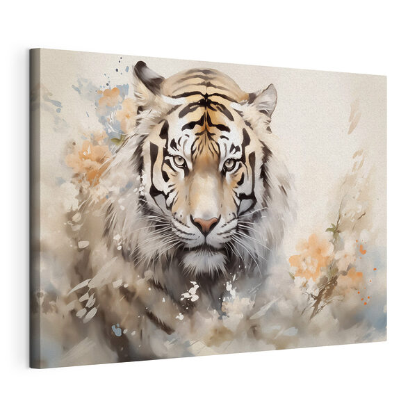 Tiger mit Blumen im Hintergrund Wandbilder Tiger mit Blumen im Hintergrund