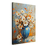 Wandbilder Gemälde mit Blumen in einer blauen Vase