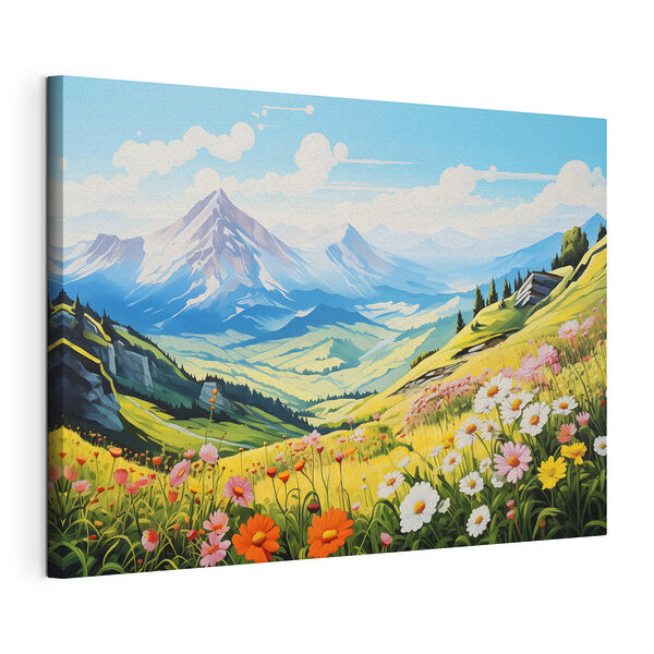 Wandbilder Landschaft mit Bergen und Blumen (Artikelnummer: s42565) Wandbilder Wandbilder Landschaft mit Bergen und Blumen (Artikelnummer: s42565)