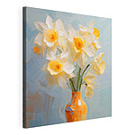 Wandbilder Gelbe und weiße Blumen in einer Vase