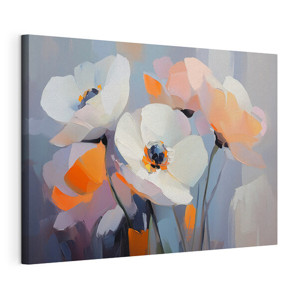 Wandbilder Malerei von weißen Blumen